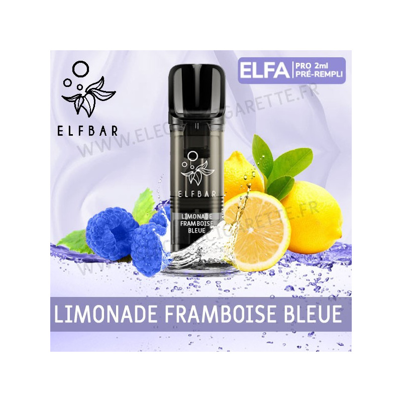 Limonade Framboise Bleue - 2 x Capsules Pod Elfa Pro par Elf Bar - 2ml - Vape Pen