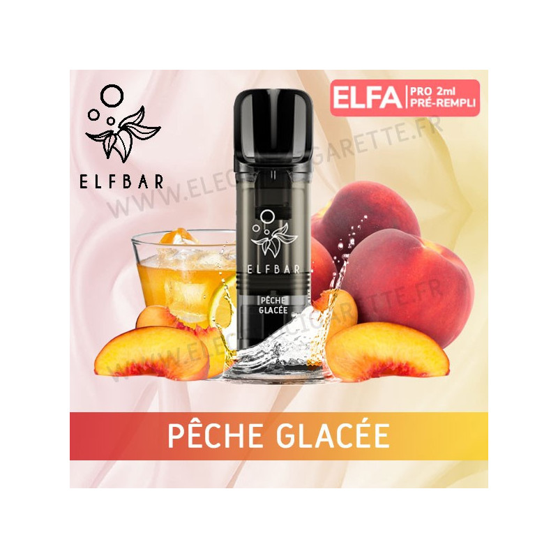 Pêche Glacée - 2 x Capsules Pod Elfa Pro par Elf Bar - 2ml - Vape Pen
