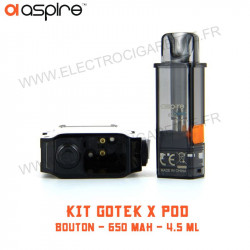 Kit Gotek X Pod - 650 mAh - 4.5ml - ASPIRE - Bouton