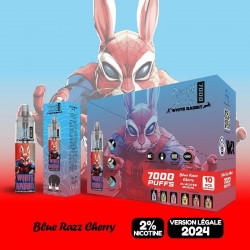 Blue Razz Cherry - White Rabbit - RandM X Tornado - 7000 Puffs - 10ml - Vape Pen - Cigarette jetable - Boite