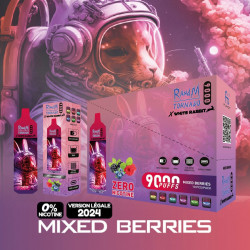 Boite Mixed Berries - White Rabbit - RandM Tornado - 9000 Puffs - Vape Pen - Cigarette jetable