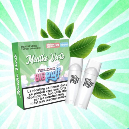 Menthe Verte - Big Puff Reload - Vape Pen - Pod Jetable