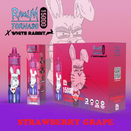 Strawberry Grape - White Rabbit - RandM Tornado - 15000 Puffs - Vape Pen - Cigarette jetable