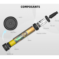 COMPOSANTS : Chicha Portable Hookah Air Sparkle Edition Limitée