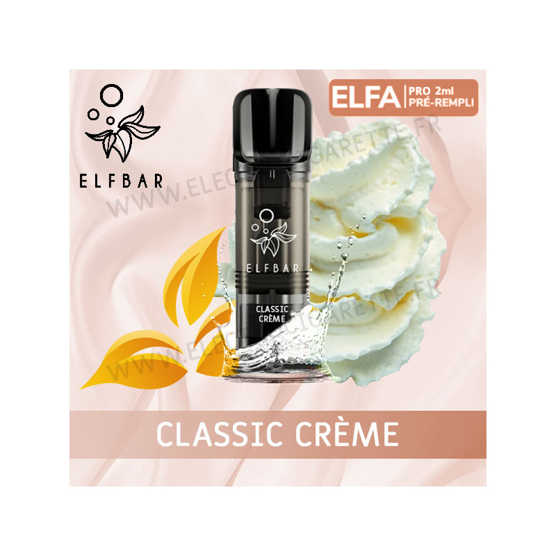 Classic Crème - 2 x Capsules Pod Elfa Pro par Elf Bar - 2ml - Vape Pen