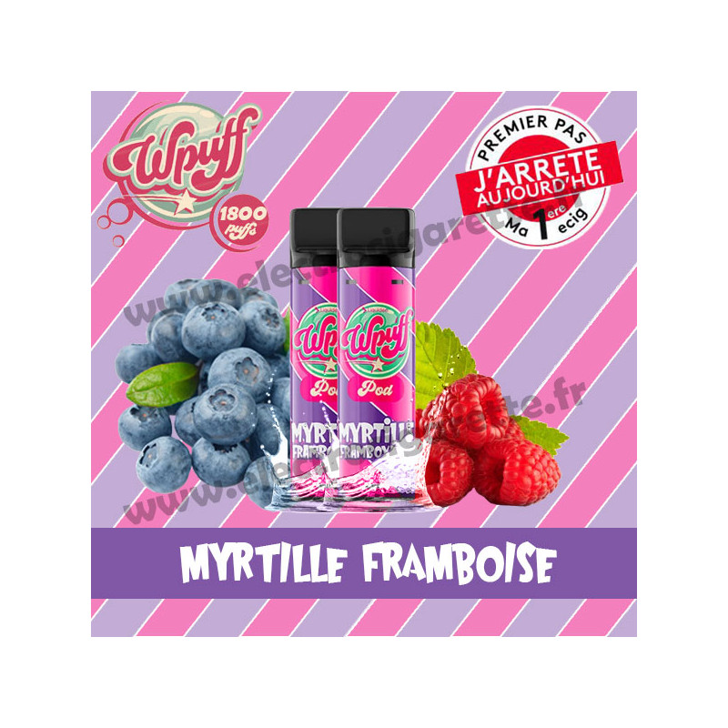 2 x Pods Myrtille Framboyante - Wpuff 1800/Liquideo