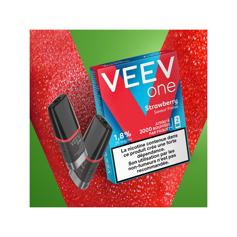 Paquet de 2 Pods pré-remplis Veev One Strawberry - Veev Fraise Douce