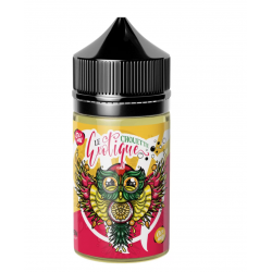 Bouteille d'E-liquide 'Le Chouette Exotique' de Vape Institut, 50 ml, avec design tropical de chouette