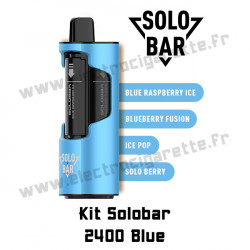 Kit Solobar 2400 4en1 avec Pod 2ml 20mg - Blue