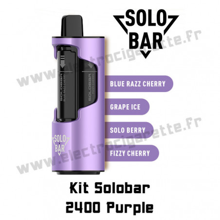 Kit Solobar 2400 4en1 avec Pod 2ml 20mg - Purple