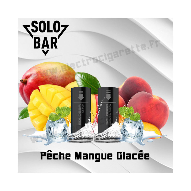 Pêche Mangue Glacée Pack de 2 Pods Solobar 2400 2ml 20mg