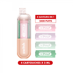 Kit Le Pod Switch 2400 Rose - PULP - 4 Saveurs en 1 Pod Rechargeable - Saveurs
