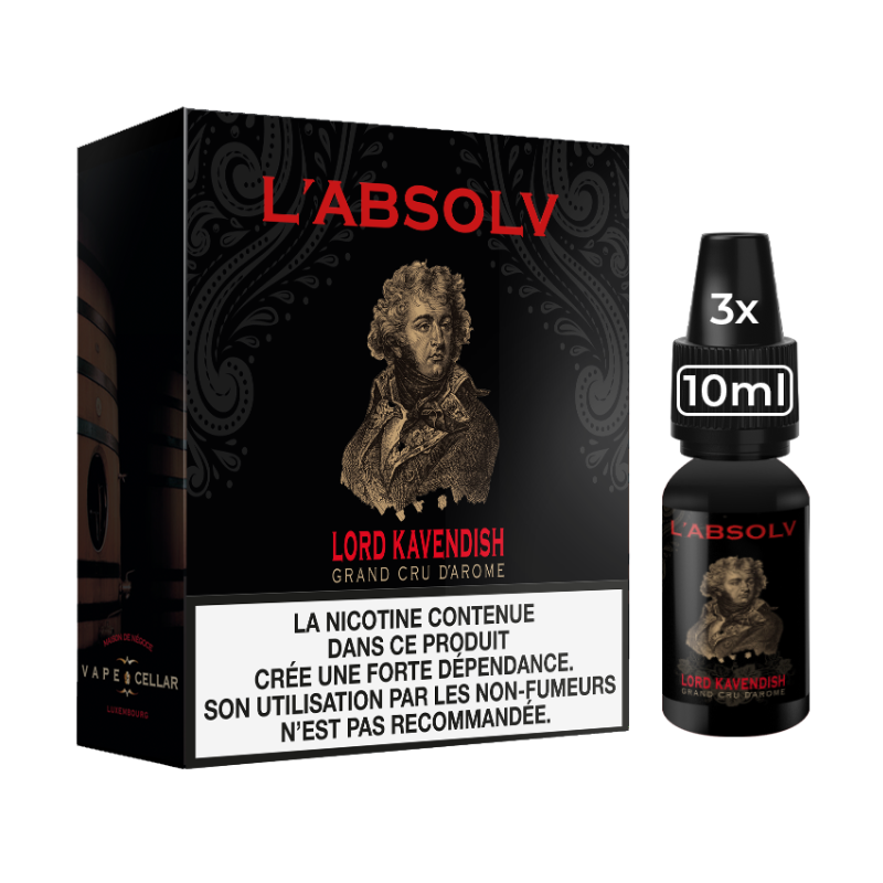 Lord Kavendish L'Absolv Vape Cellar 3x10mL - Disponible en 3, 6, 11, 16mg