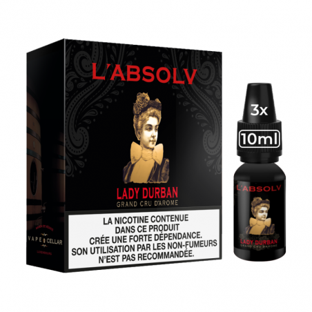 Lady Durban L'Absolv Vape Cellar 3x10mL - Disponible en 3, 6, 11, 16mg