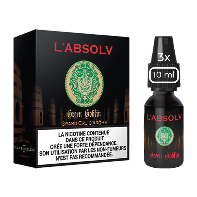 Green Goblin L'Absolv Vape Cellar 3x10mL - Disponible en 3, 6, 11, 16mg