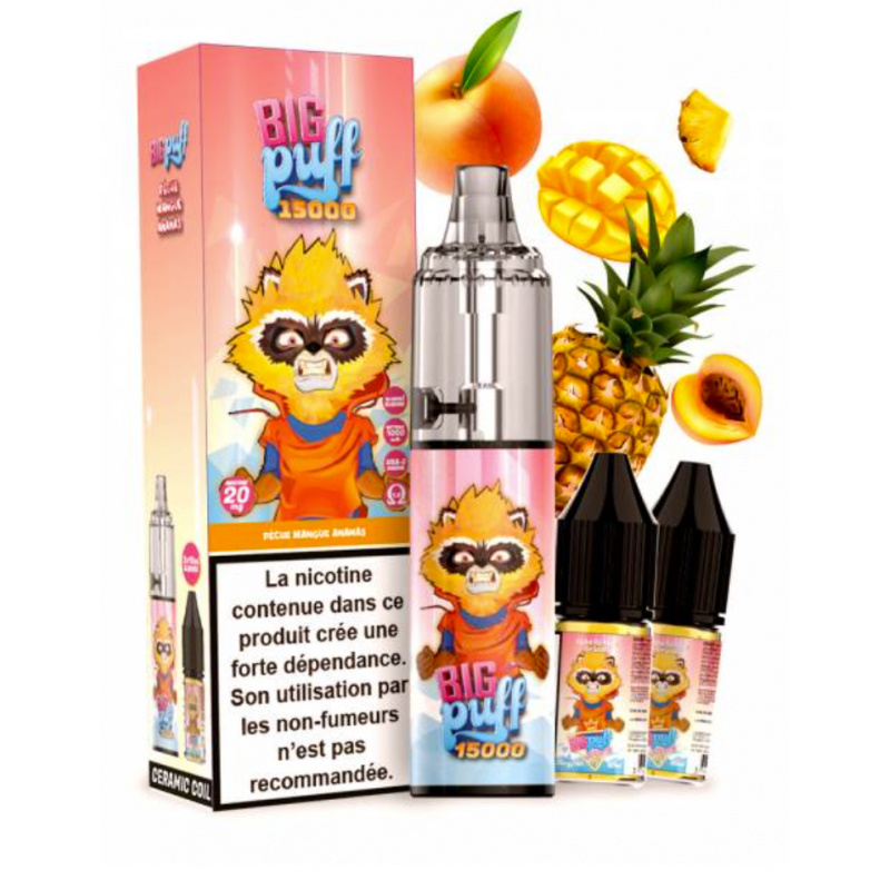 Tornado 15000 puffs 20 mg Pêche Mangue Ananas - Big Puff