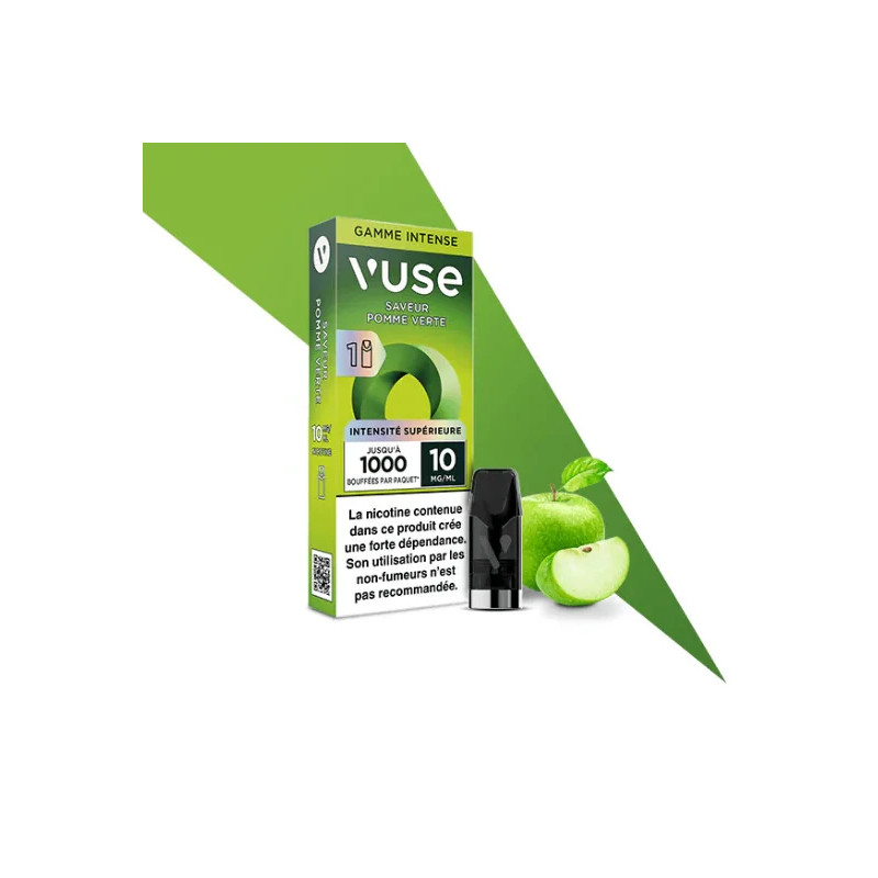 Pomme Verte - Capsule ePod Vuse Gamme Intense - 10mg - 2ml - 1 pod