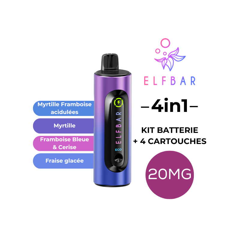Kit 4en1 ELFBAR Baies Sauvages 20mg