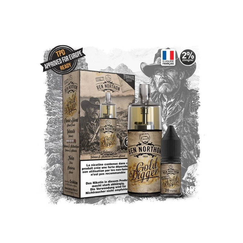 10000 Puff 100% Légale Gold Digger 20mg - Ben Northon x Tornado 10000