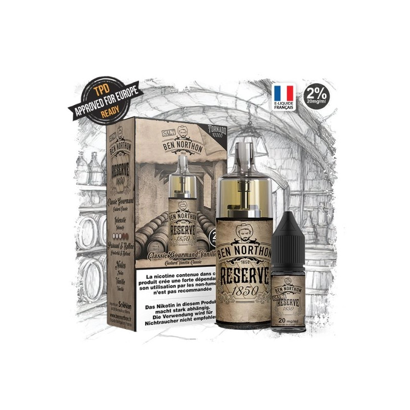 10000 Puff 100% Légale Reserve 1850 20mg - Ben Northon x Tornado 10000