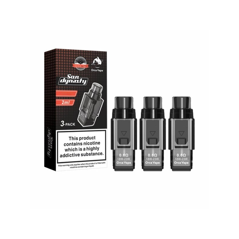 Cartouches Dynasty Nano 0.6/0.8Ω 2ml (3pcs) - Orca Vape 0.6ohm