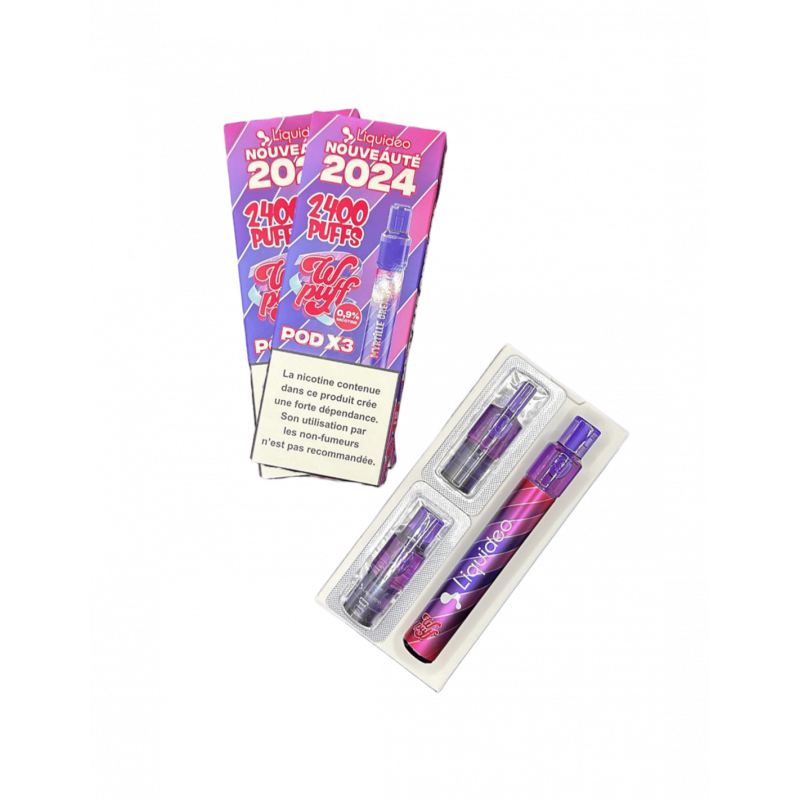 Starter Kit Myrtille Grenade - WPuff Pods 2.0 (Batterie + 3 PODS)