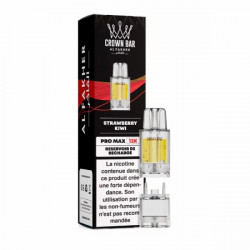 Cartouche Pré-remplie Pro Max 12k 20mg 10+2ml - Strawberry Kiwi | Vape Rafraîchissante avec Crown Bar by Al Fakher