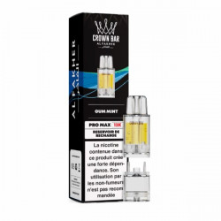 Cartouche Pré-remplie Pro Max 12k 20mg 10+2ml - Gum Mint | Vape Rafraîchissante avec Crown Bar by Al Fakher