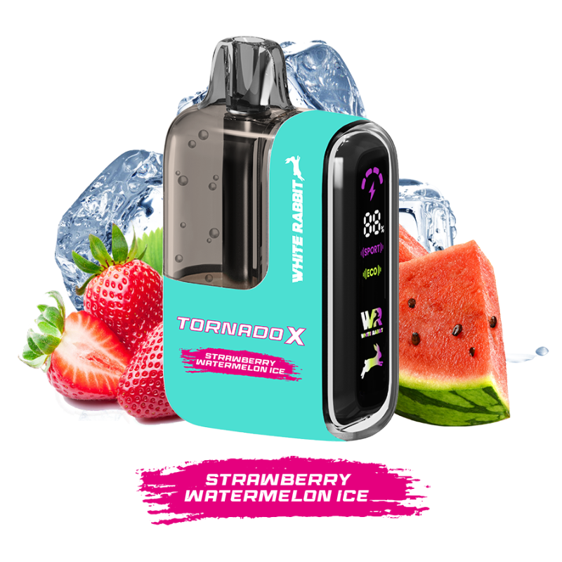 Puff Tornado X 25000 Strawberry Watermelon Ice 1% et 2% by Tornado azerty White Rabbit