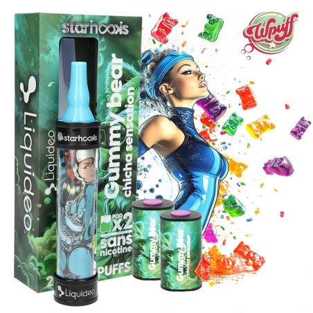 Starhooks Chicha 20 000 Puffs - 1 Batterie + 2 Pods Gummy Bear