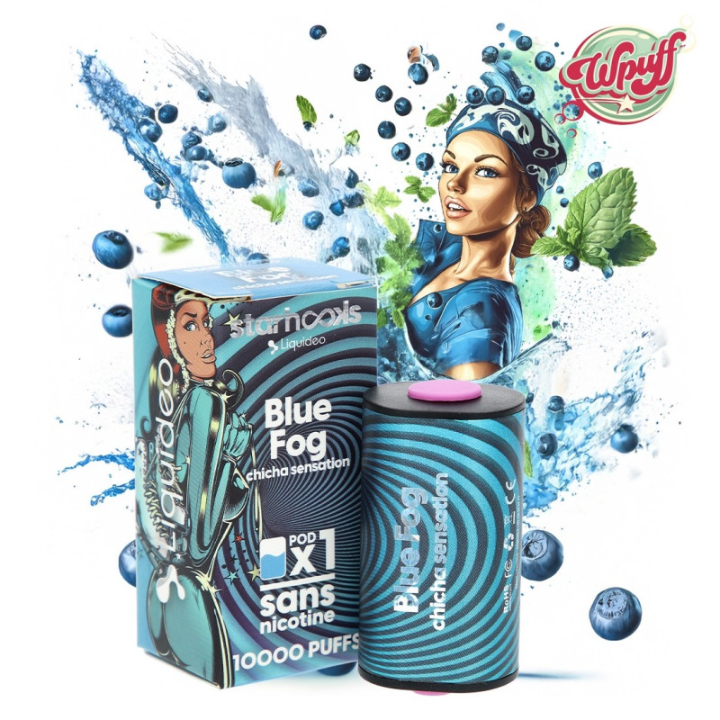 Cartouche Blue Fog 1pcs – Starhooks Liquideo | Myrtille et Menthe 0mg