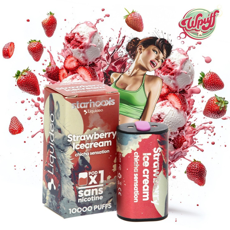 Cartouche Strawberry Ice Cream / 1pcs - Starhooks Liquideo | Crème Glacée Fraise