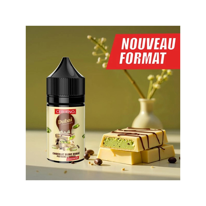Concentré Dubaï Chocovape White 30ml - Cebueno - Arôme gourmand chocolat blanc azerty noisette