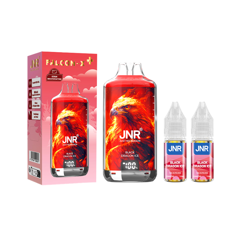 Kit Falcon X 28000 JNR - Black Dragon Ice - 2x10ml 20mg