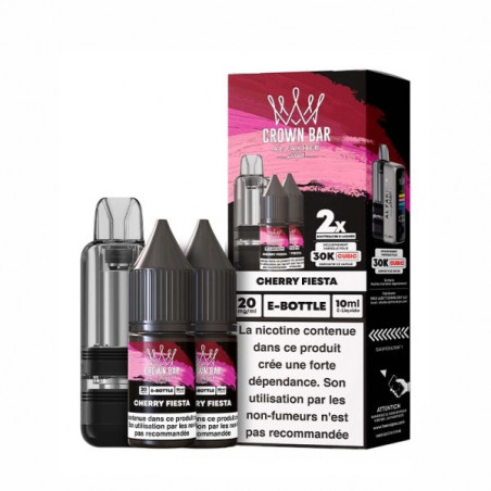 Cherry Fiesta - Cartouche Cubic 30k 20ml avec 2 x E-liquides 20mg 10ml - Crown Bar by Al Fakher