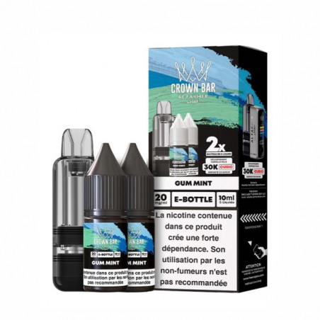 Gum Mint - Cartouche Cubic 30k 20ml avec 2 x E-liquides 20mg 10ml - Crown Bar by Al Fakher