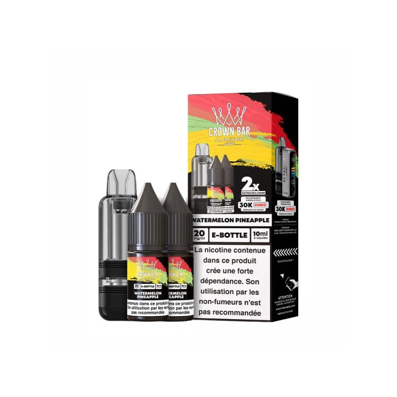 Watermelon Pineapple - Cartouche Cubic 30k 20ml avec 2 x E-liquides 20mg 10ml - Crown Bar by Al Fakher