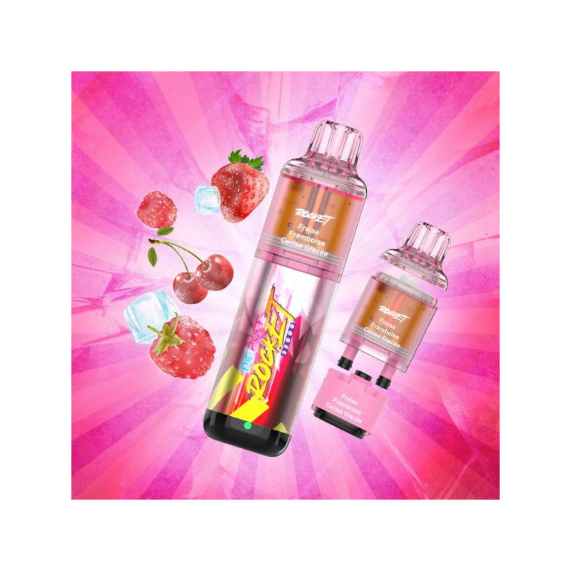 Big Puff Rocket 32000 2% - Big Puff (1 batterie + 2 pods) Fraise Framboise Cerise Glacée