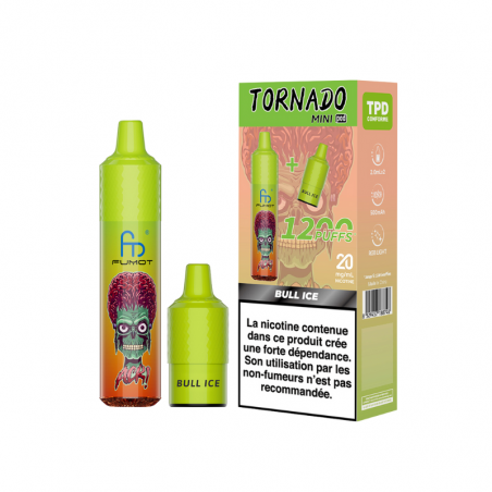 Kit Tornado Mini 1200 Puffs (+ 2 Pods 2ml 20mg) Fumot - Bull Ice