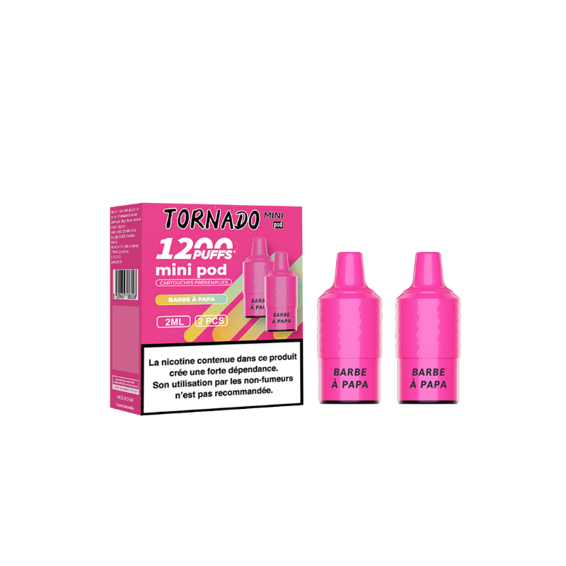 Pack de 2 Pods Tornado Mini 2ml 20mg Fumot Barbe à Papa