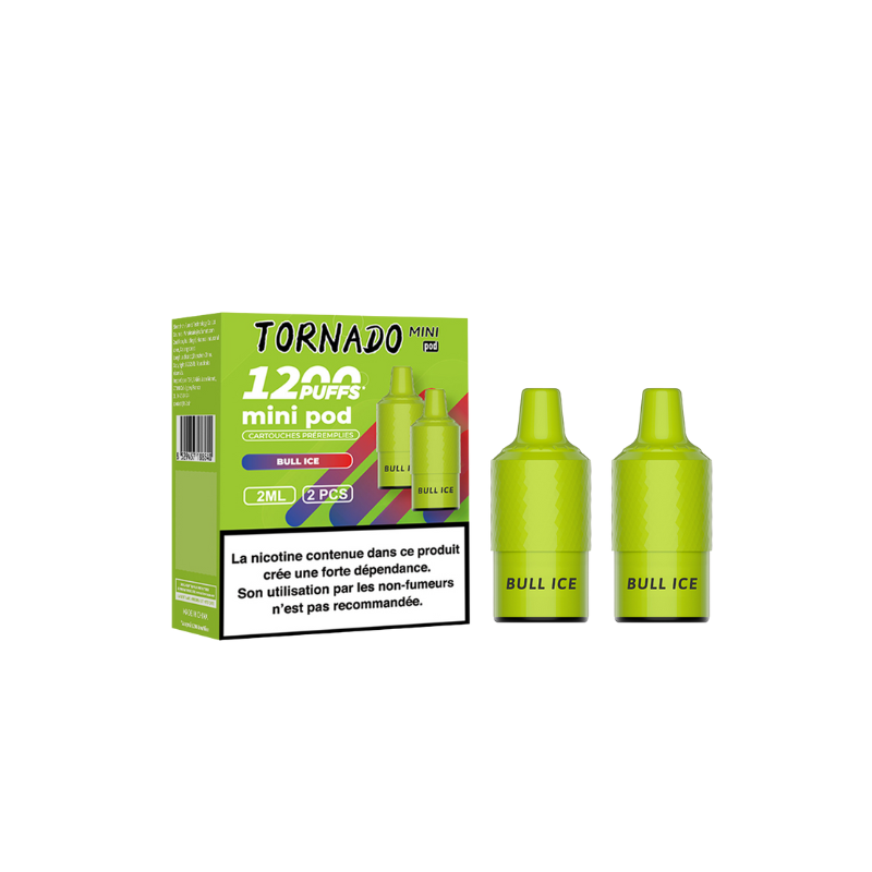 Pack de 2 Pods Tornado Mini 2ml 20mg Fumot Bull Ice