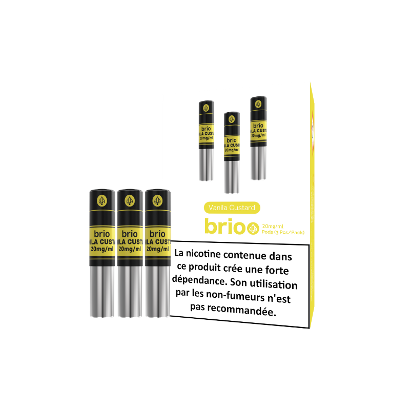 Pack de 3 Pods Brio 1ml 20mg Da One - Custard Vanille
