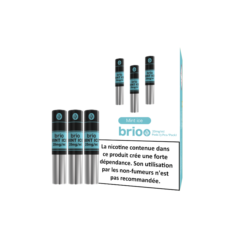 Pack de 3 Pods Brio 1ml 20mg Da One - Menthe Glacée