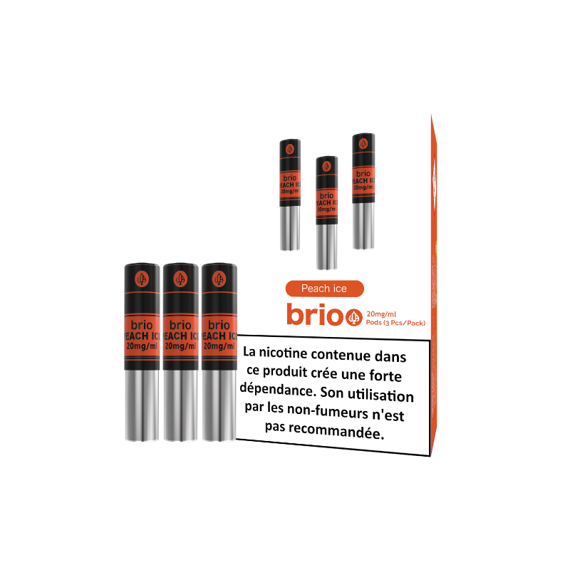 Pack de 3 Pods Brio 1ml 20mg Da One - Pêche Glacée