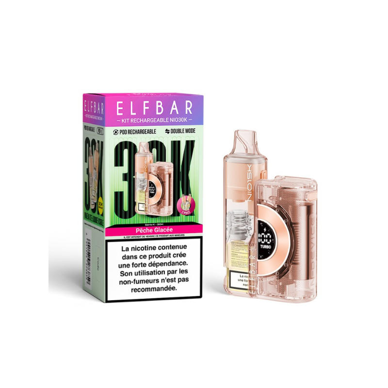 Kit NIO 30K 2mL (+ 2 x 10ml) 20mg Elfbar - Pêche Glacée