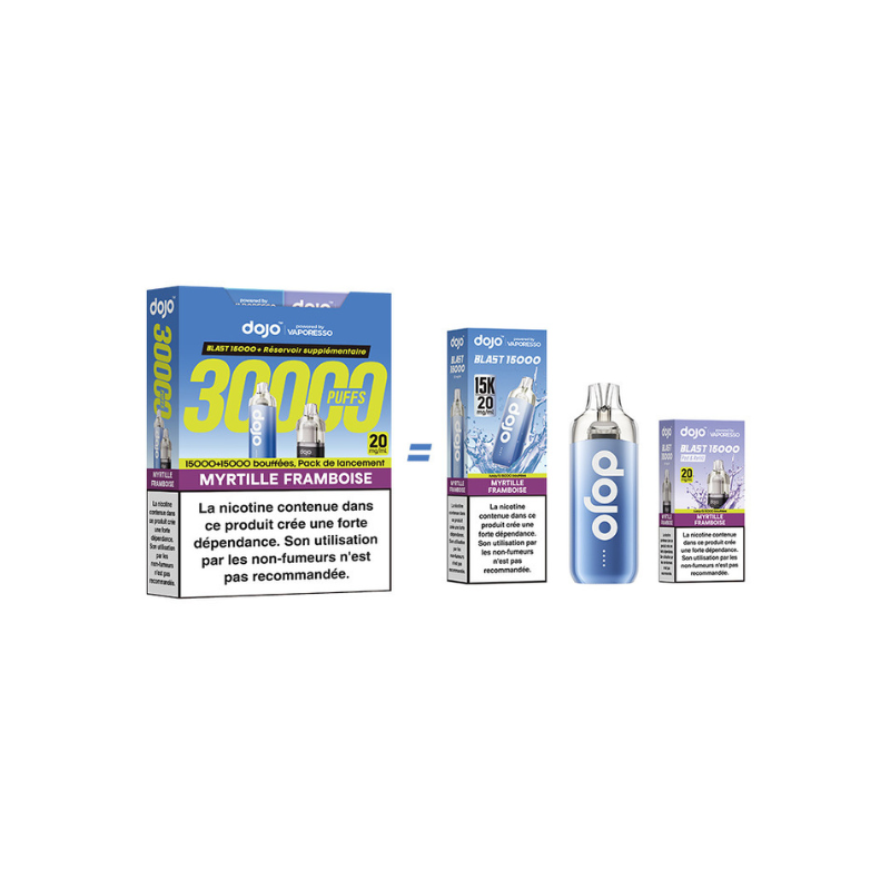 Kit Dojo Blast Myrtille Framboise 30K 2ml (+2 x 10ml) 20mg Vaporesso
