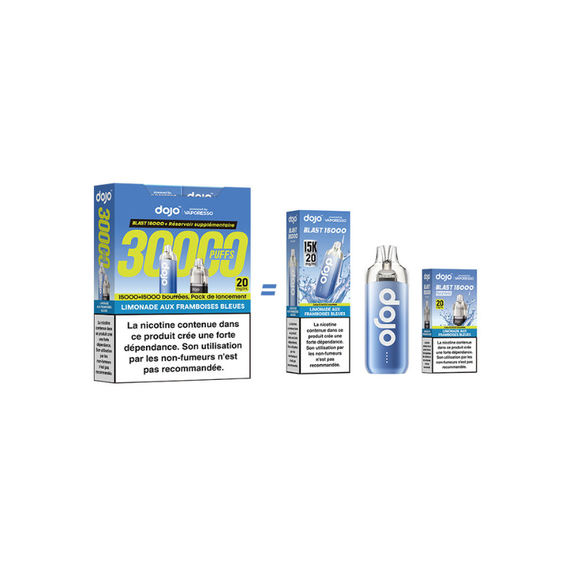 Kit Dojo Blast Limonade Aux Framboises Bleues 30K 2ml (+2 x 10ml) 20mg Vaporesso