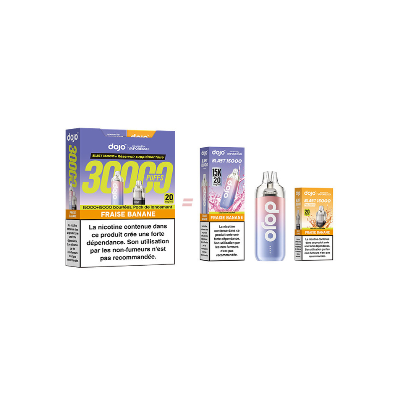 Kit Dojo Blast Fraise Banane 30K 2ml (+2 x 10ml) 20mg Vaporesso