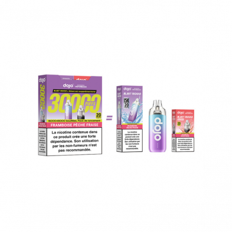 Kit Dojo Blast Framboise Pêche Fraise 30K 2ml (+2 x 10ml) 20mg Vaporesso