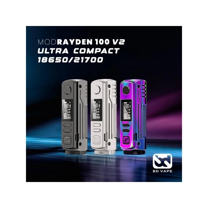Mod Rayden 100 V2 - BD Vape | Mod Compact et Puissant Jusqu'à 100W